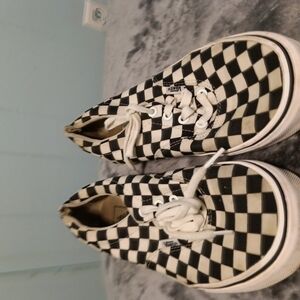Vans Kids Checkered Black and White Sneakers